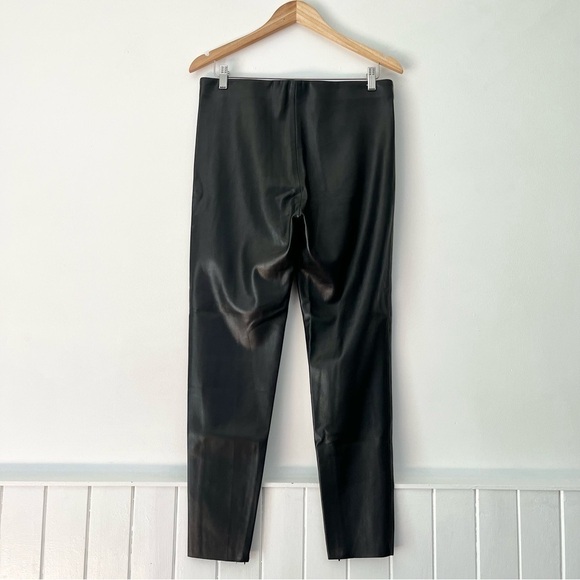 Zara Black Faux Leather Leggings With Front Zipper Size L - Picture 8 of 15